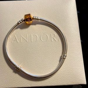 Like new pandora Rose gold charm 7.5 inch